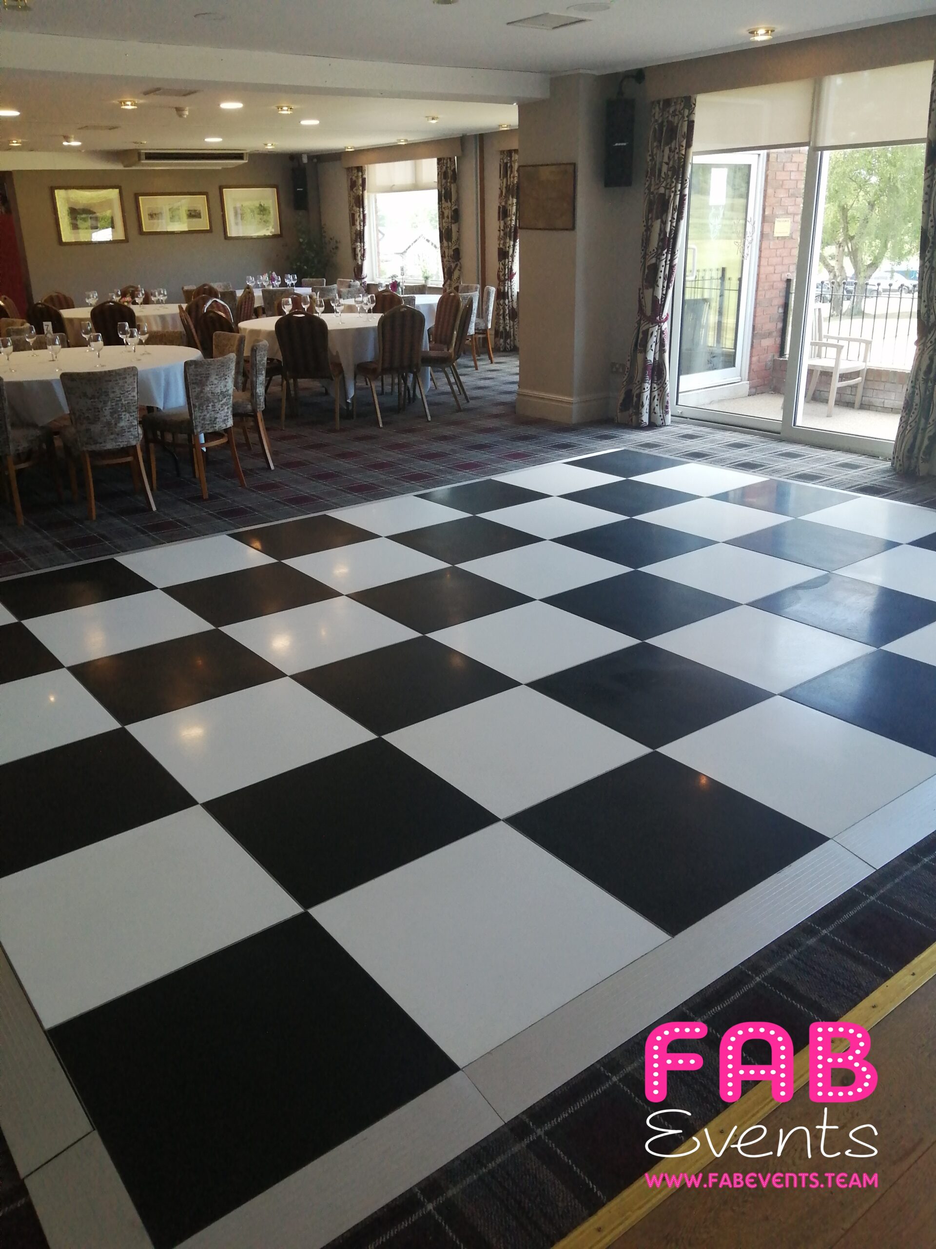 black & white dance floor hire lancashire